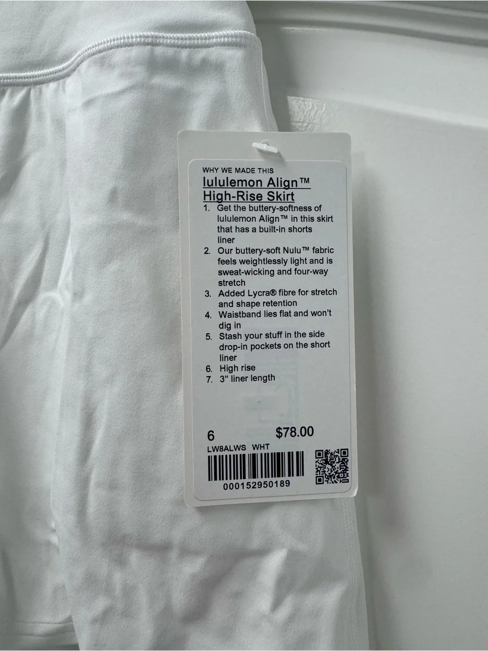 lululemon athletica White Align High-Rise Skirt